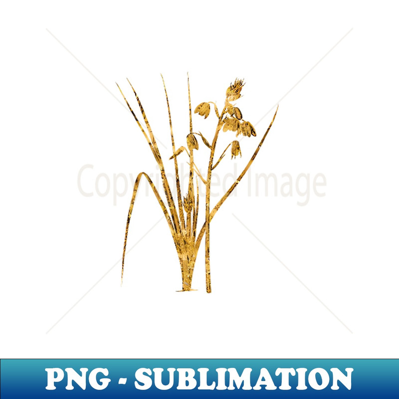 Vintage Gilded Slime Lily Botanical Gold Leaf - Artistic Sublimation Digital File