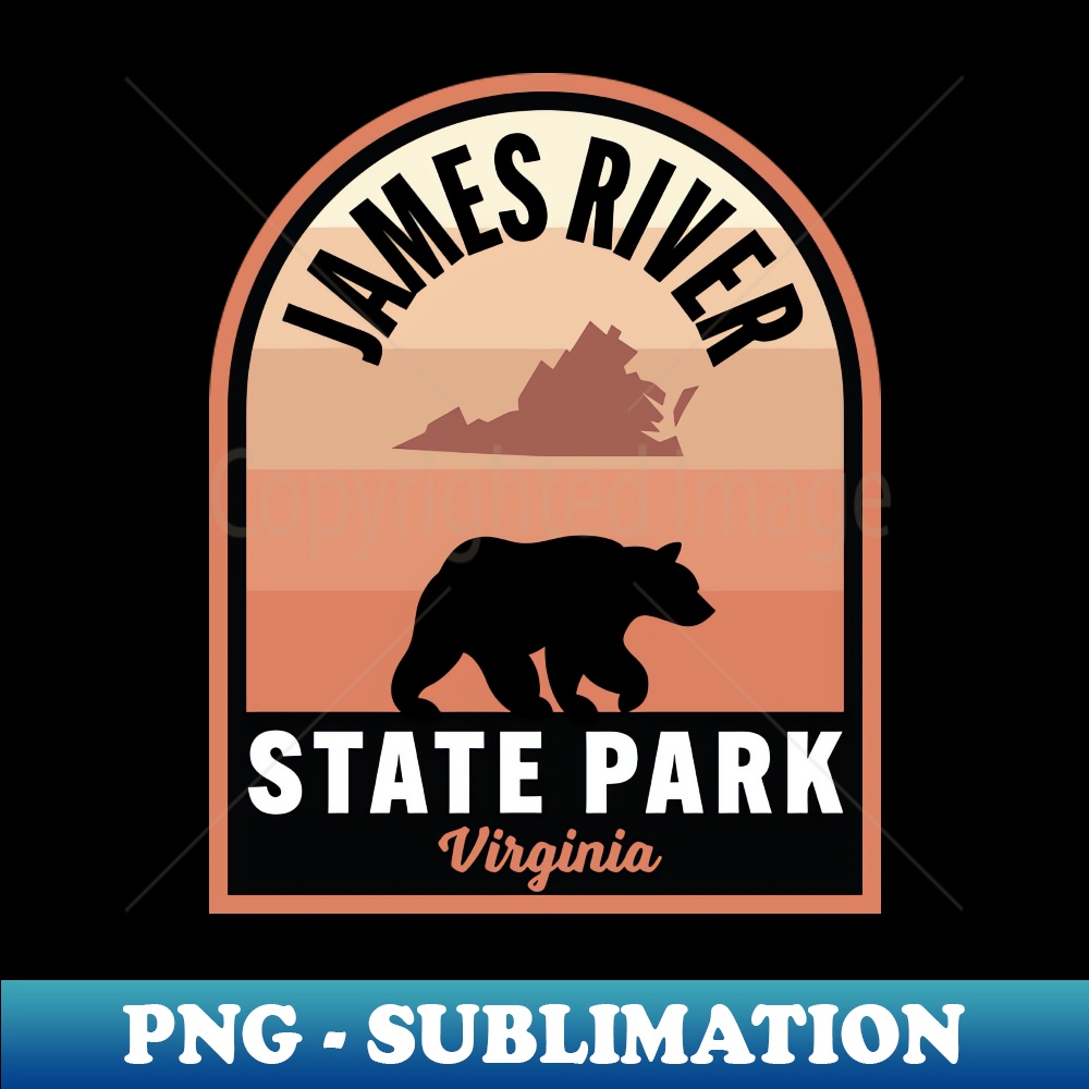 James River State Park VA Bear - Vintage Sublimation PNG Download
