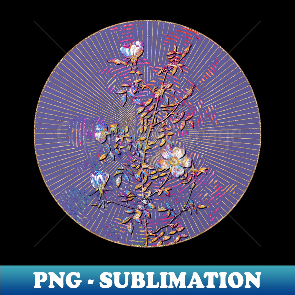 Blooming Hedge Rose Floral Rainbow Mosaic on Veri Peri - Stylish Sublimation Digital Download