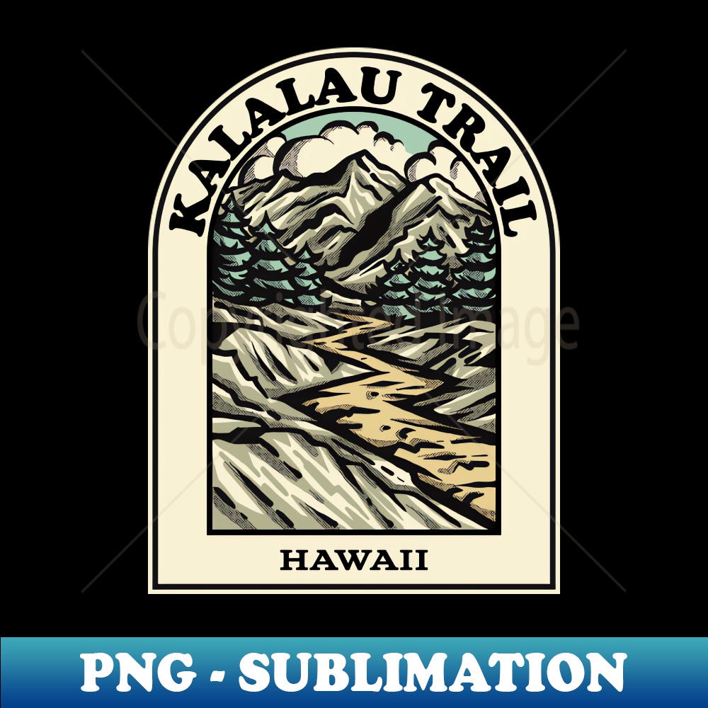 kalalau trail Hawaii hiking backpacking trail - PNG Sublimation Digital Download