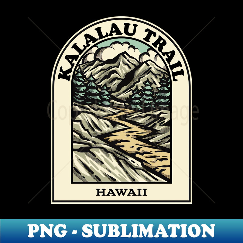 kalalau trail Hawaii hiking backpacking trail - PNG Sublimation Digital Download