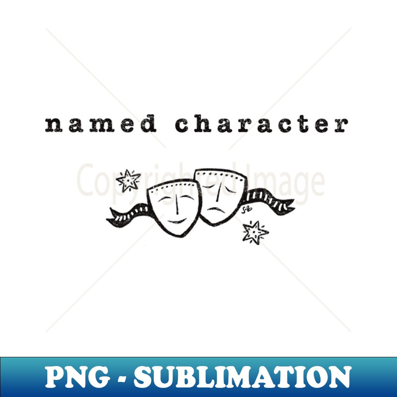 Name Character Drama Masks line art in black by SewLalla - Unique Sublimation PNG Download