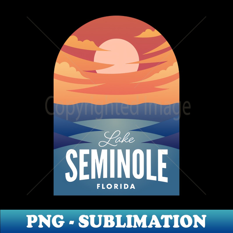 Lake Seminole FL Retro Sunset - Premium PNG Sublimation File
