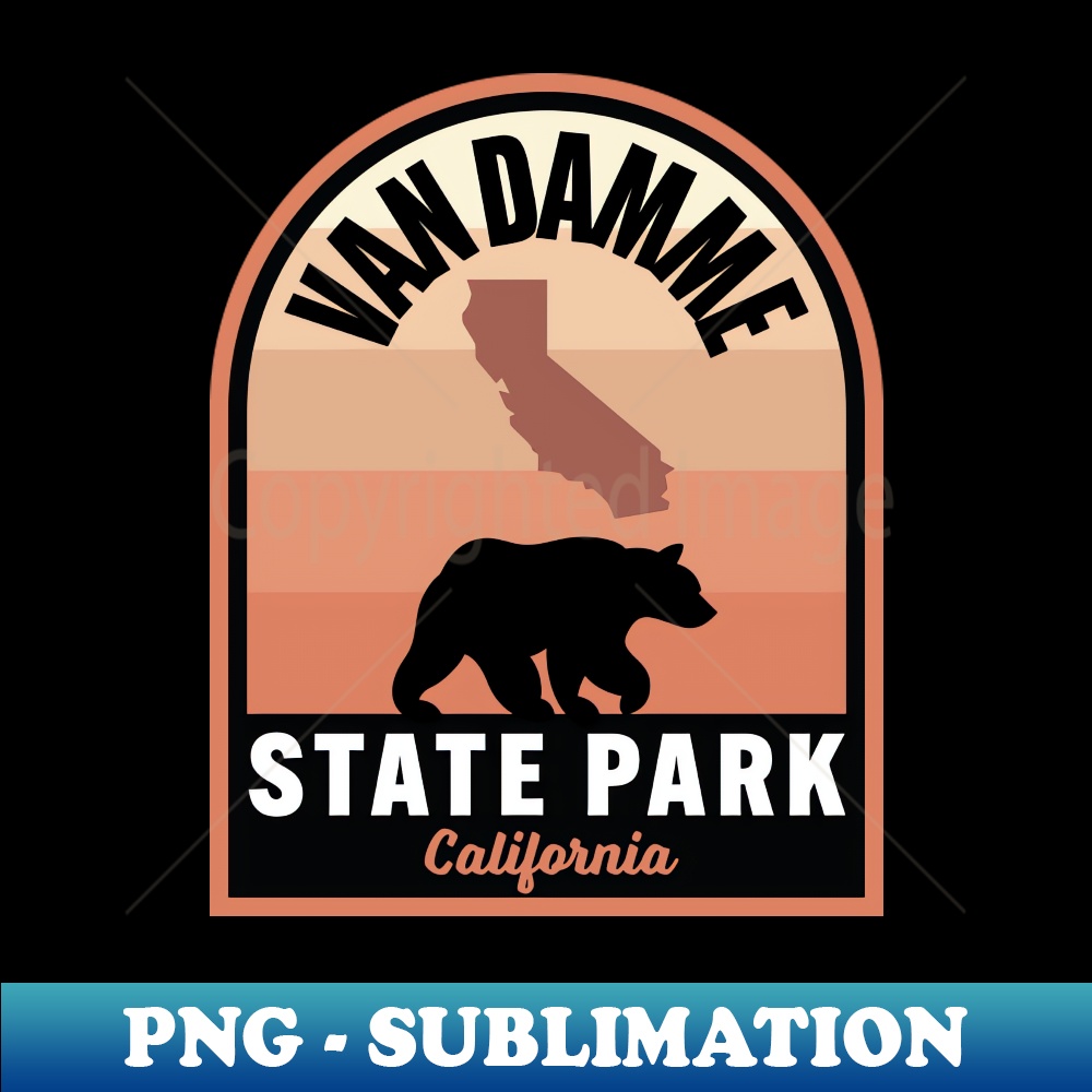 Van Damme State Park CA Bear 1 - Modern Sublimation PNG File
