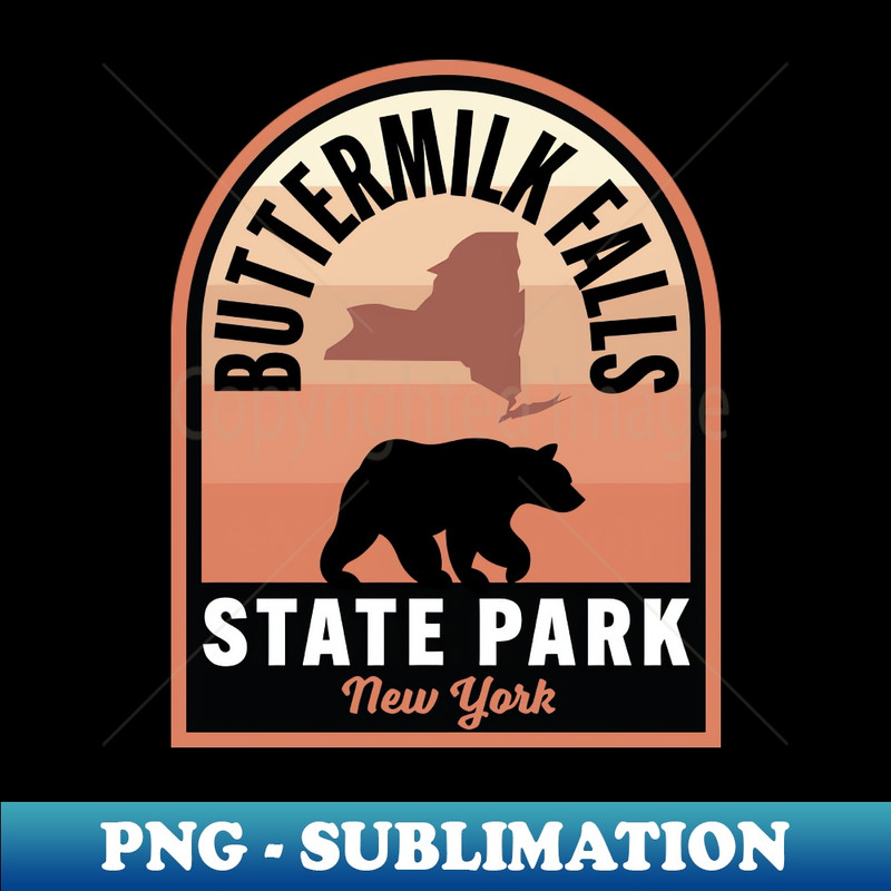 Buttermilk Falls State Park NY Bear - High-Resolution PNG Sublimation File