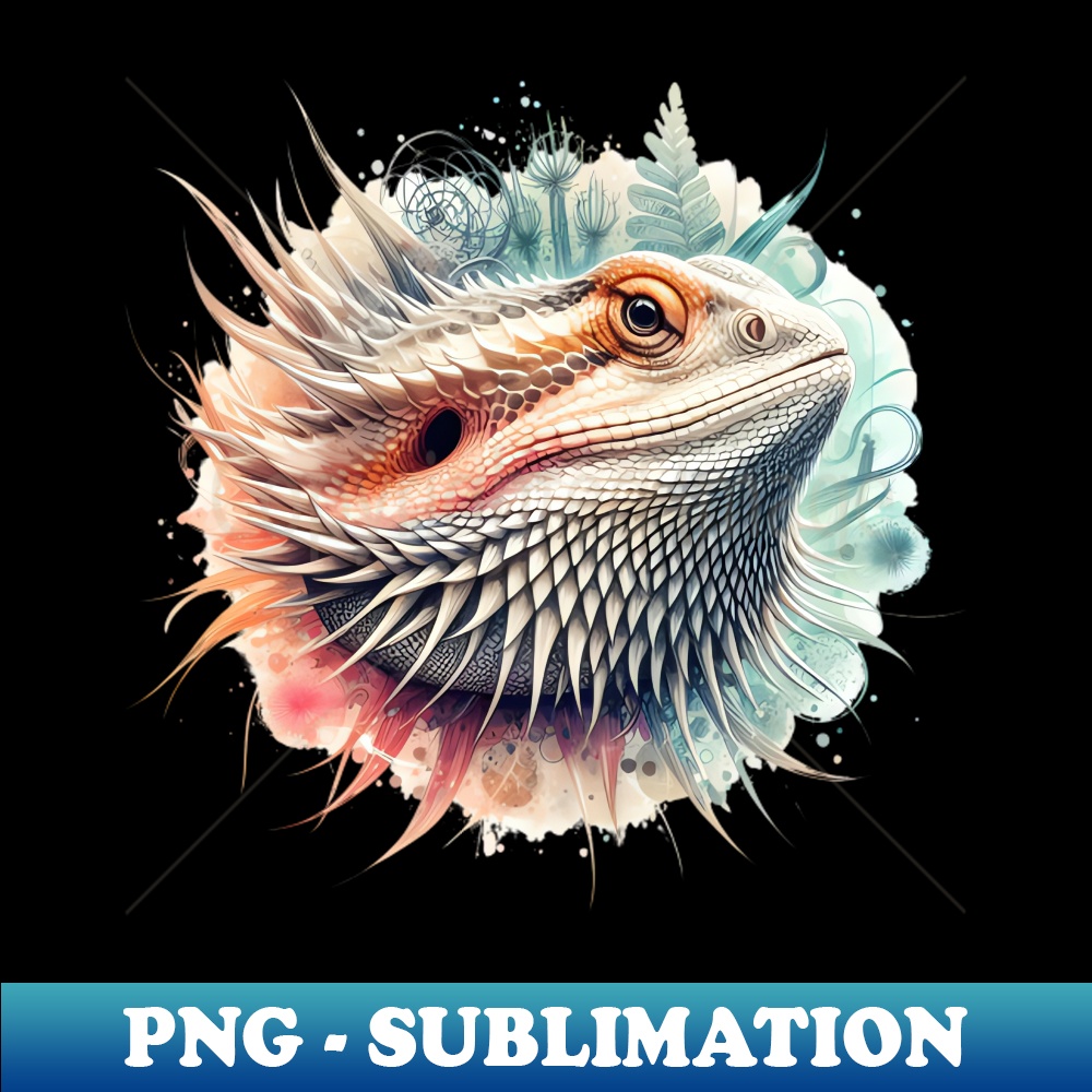 Bearded Dragon watercolor - Elegant Sublimation PNG Download