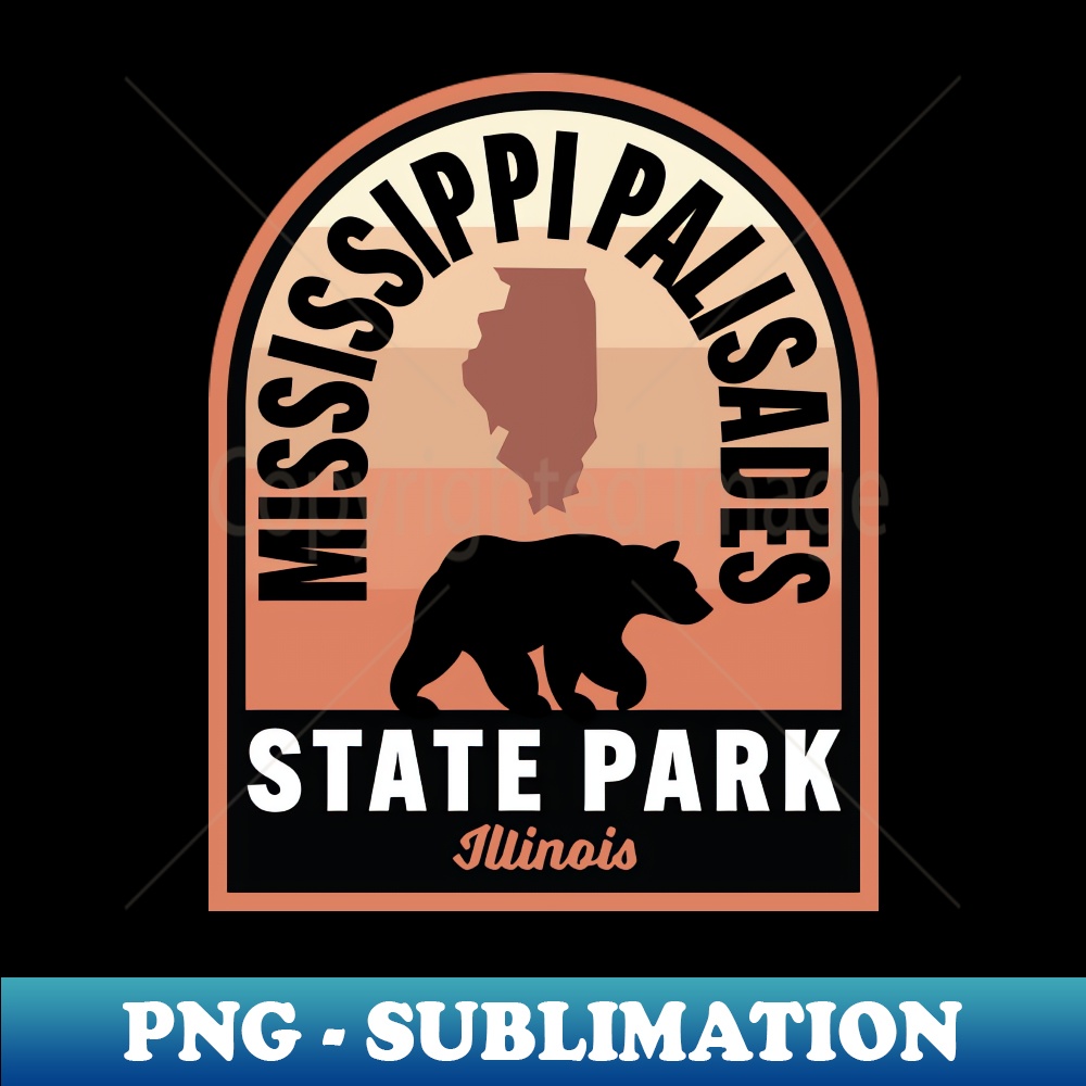Mississippi Palisades State Park IL Bear - Creative Sublimation PNG Download