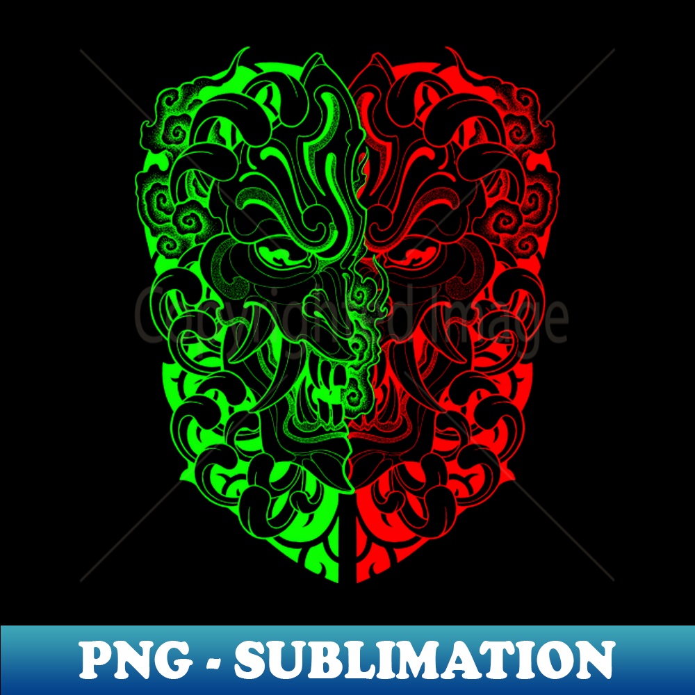 Oni Mask Japanese Tattoo - Stylish Sublimation Digital Download