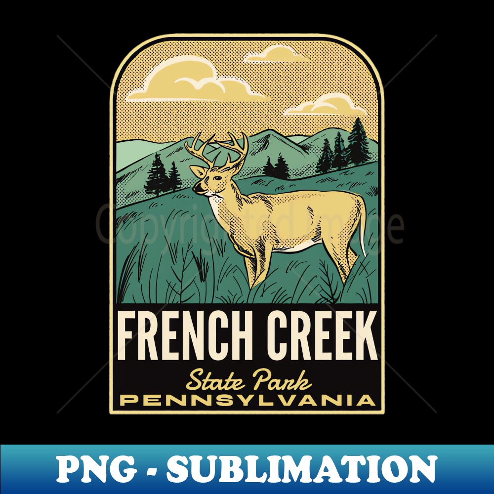 French Creek State Park PA Vintage Travel - Elegant Sublimation PNG Download