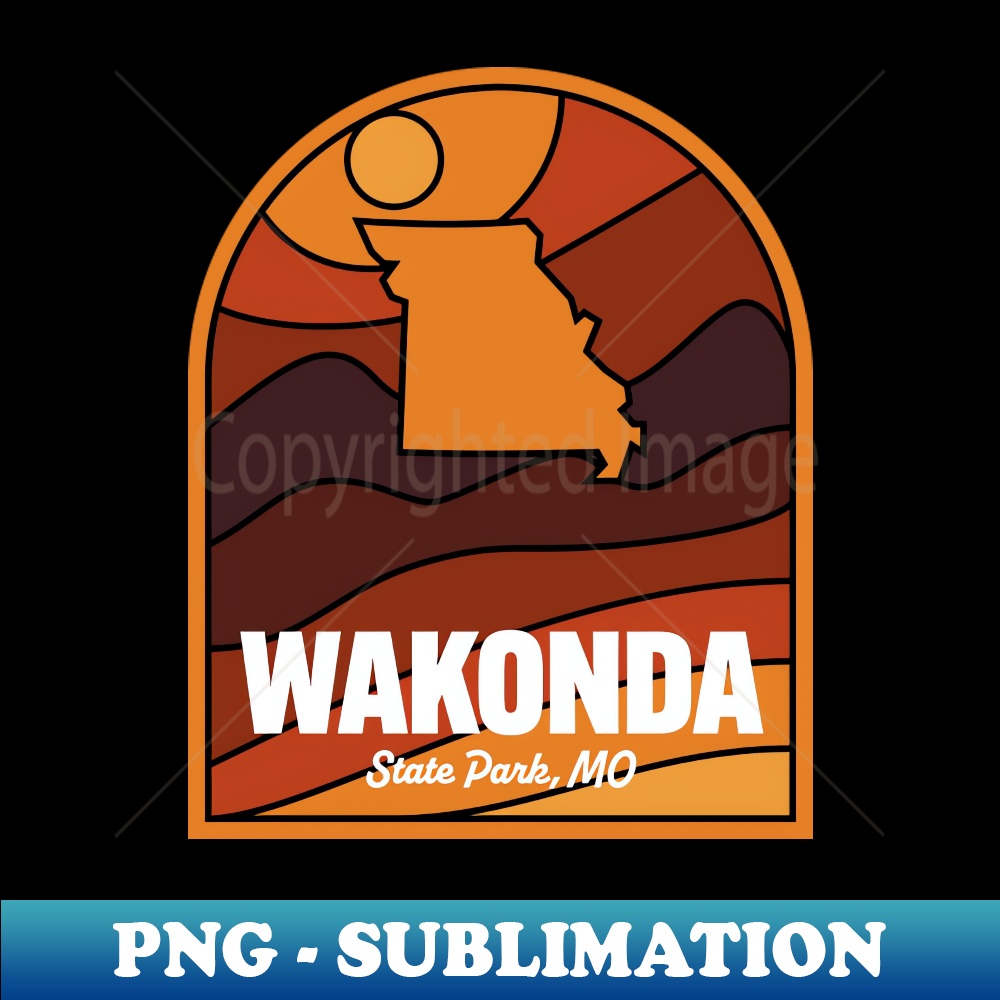 Wakonda State Park Missouri 1 - Retro PNG Sublimation Digital Download