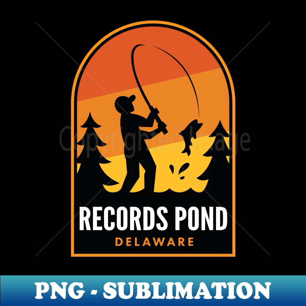 Records Pond Delaware Fishing - PNG Sublimation Digital Download