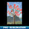 Nectarine Tree in Full Bloom Painting - High-Resolution PNG Sublimation File
