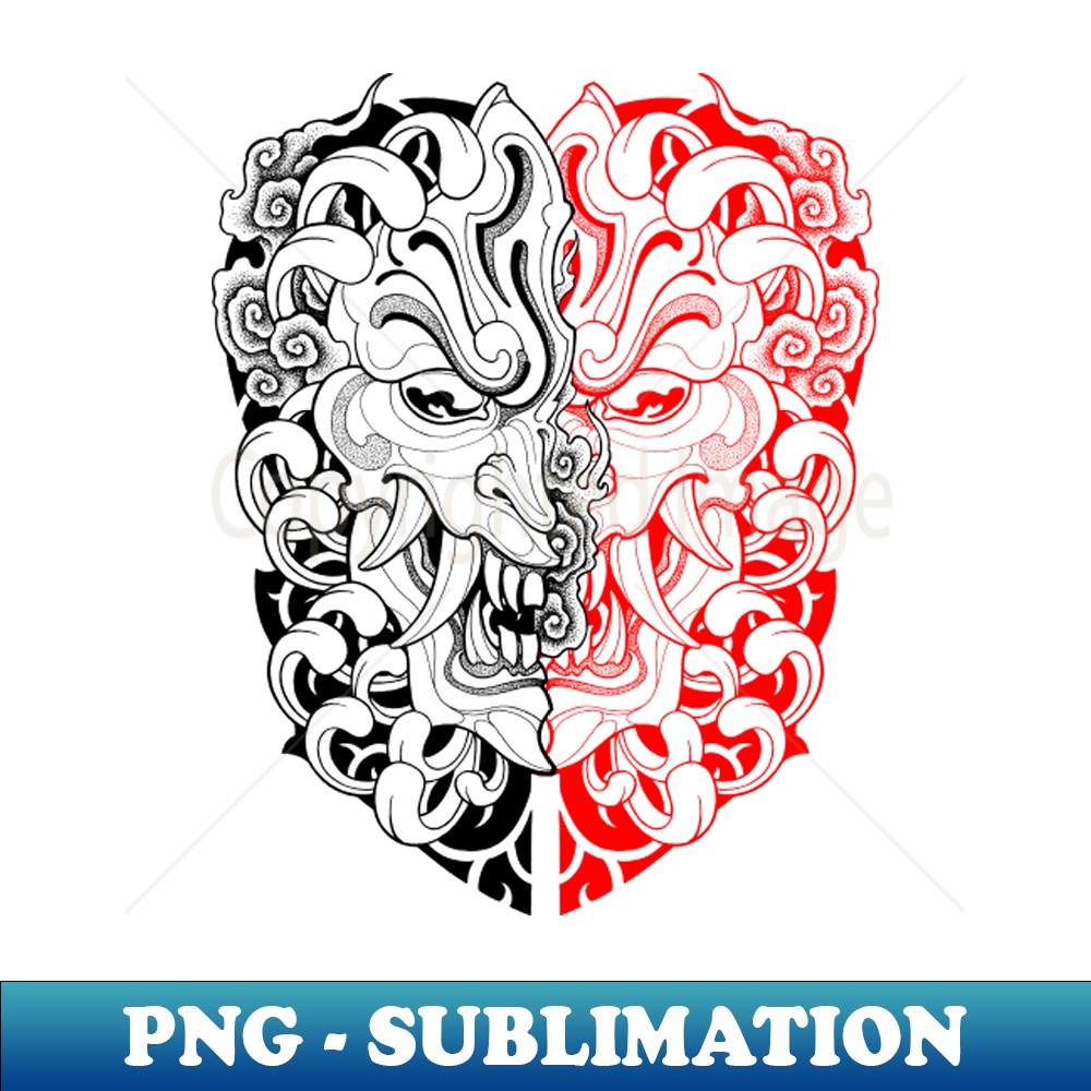 Oni Mask Japanese Tattoo - Stylish Sublimation Digital Download