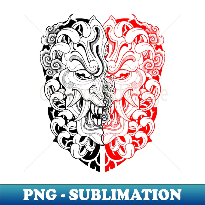 Oni Mask Japanese Tattoo - Stylish Sublimation Digital Download