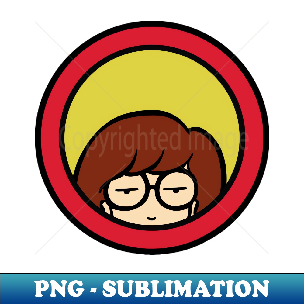 Yellow Red Graphic Cute Women 1 - Retro PNG Sublimation Digital Download