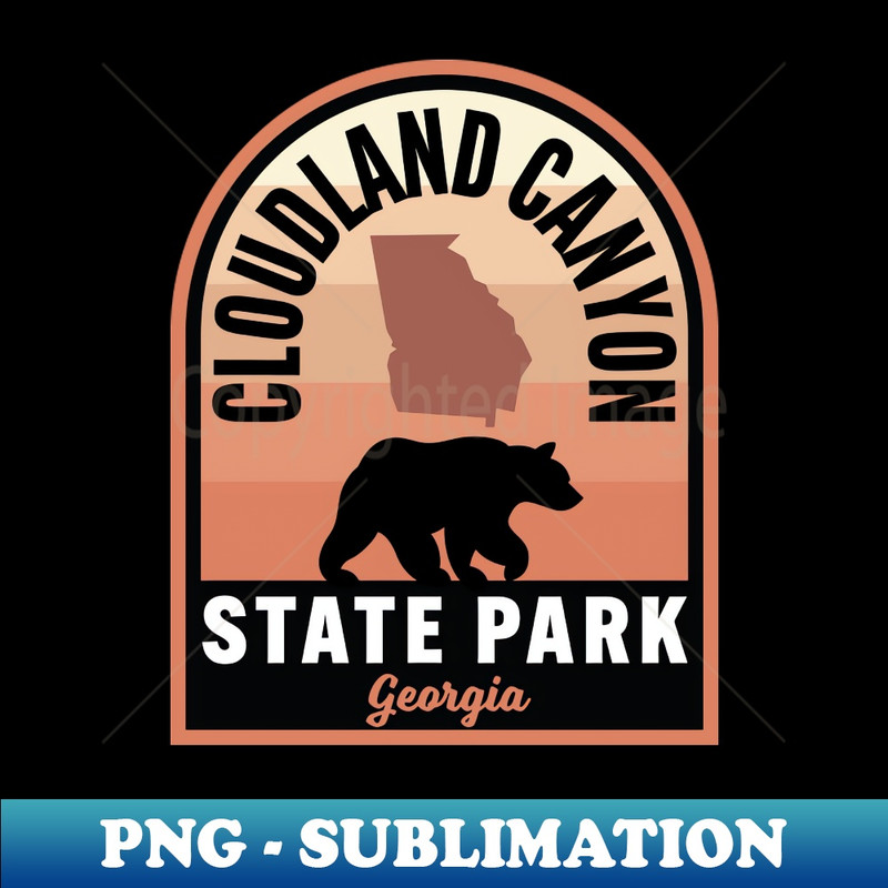 Cloudland Canyon State Park GA Bear - PNG Transparent Sublimation Design