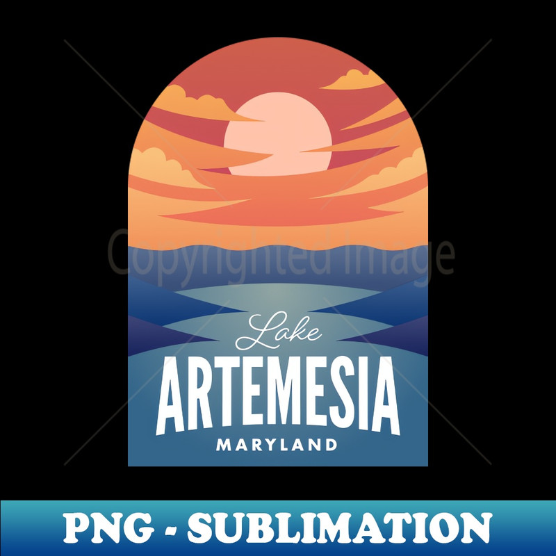 Lake Artemesia MD Retro Sunset - Artistic Sublimation Digital File