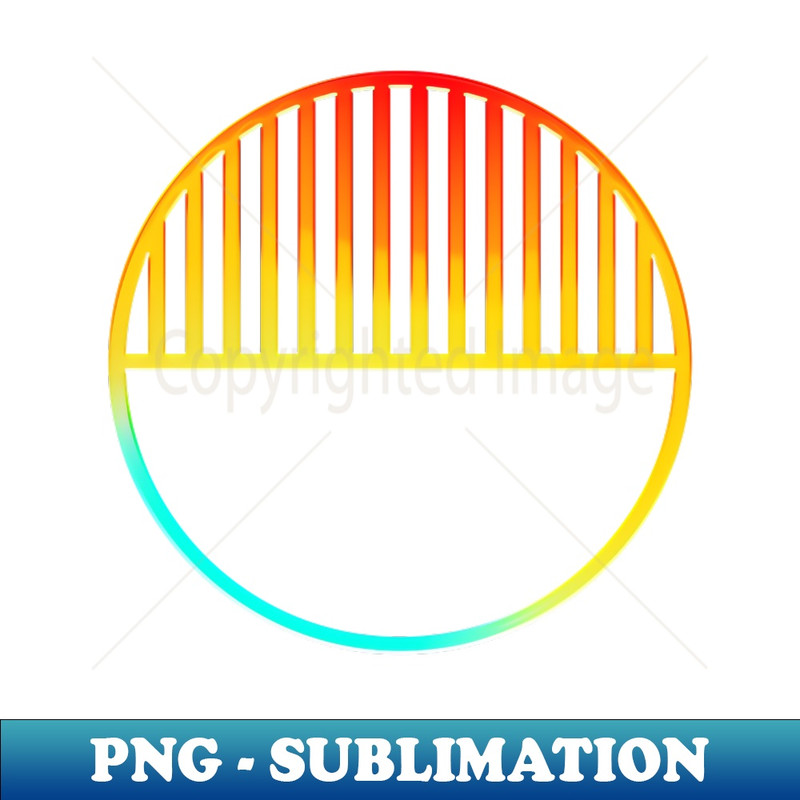 Neon Geometric Glyph Mandala Sigil Rune Sign Seal Cyan Red and Yellow - - Premium Sublimation Digital Download