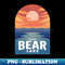 Bear Lake Lake ID Retro Sunset - High-Resolution PNG Sublimation File