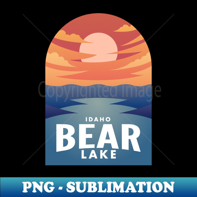 Bear Lake Lake ID Retro Sunset - High-Resolution PNG Sublimation File