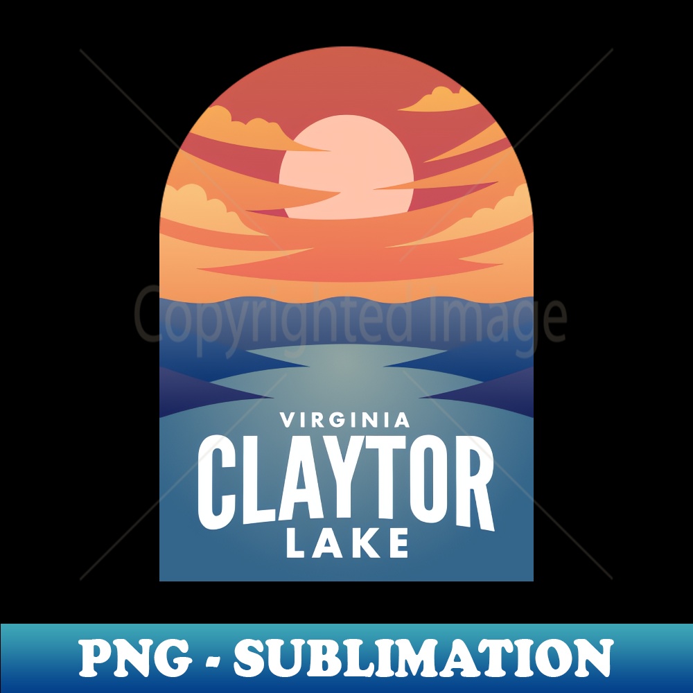 Lake Claytor VA Retro Sunset - PNG Transparent Sublimation File