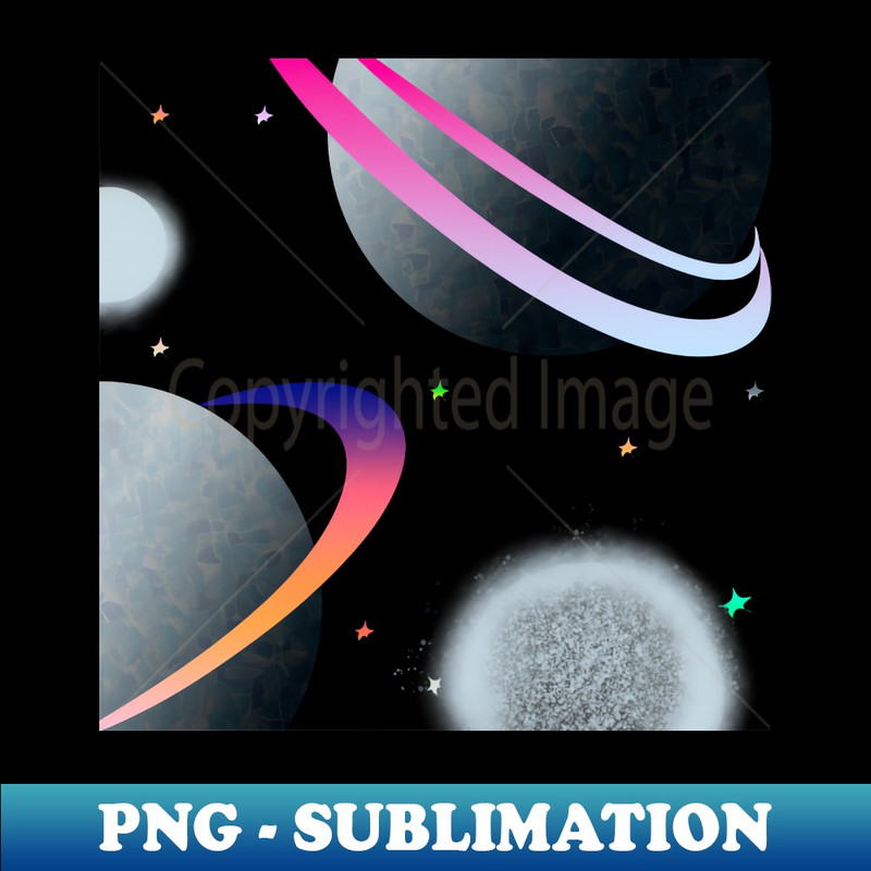 Gradient ring planet - Decorative Sublimation PNG File
