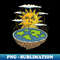 Flat Earth  Sun u0026 Moon  Vintage Style - Artistic Sublimation Digital File