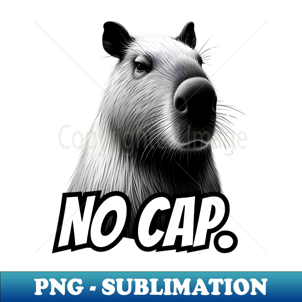 No Cap capybara - Decorative Sublimation PNG File
