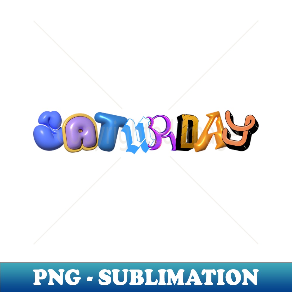 Saturday 3D Letter - Creative Sublimation PNG Download