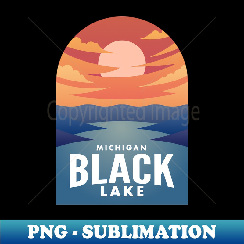 Black Lake MI Retro Sunset - Aesthetic Sublimation Digital File