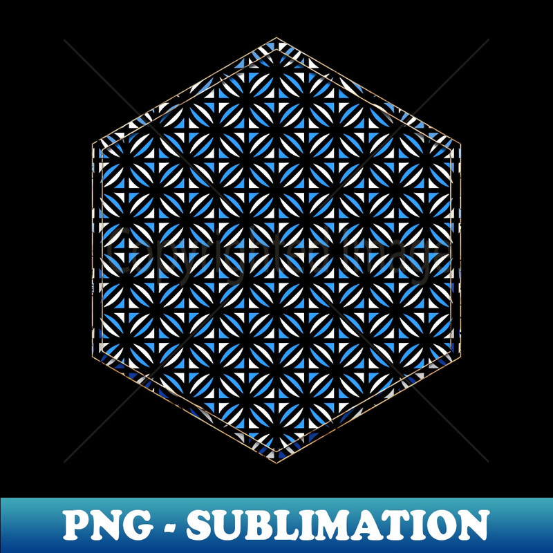 Geometric Heavy Four Leaf on Isometric Grid Pattern in Blue n.269 - Digital Sublimation Download File