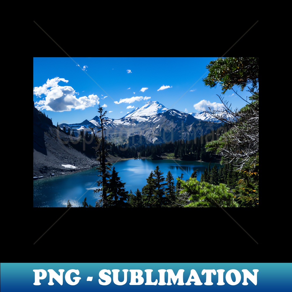 Mt Baker and Baker Lake - Artistic Sublimation Digital File