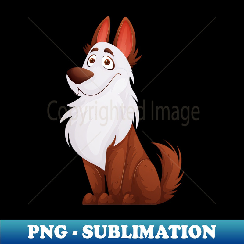 Cheerful Brown Dog - PNG Sublimation Digital Download
