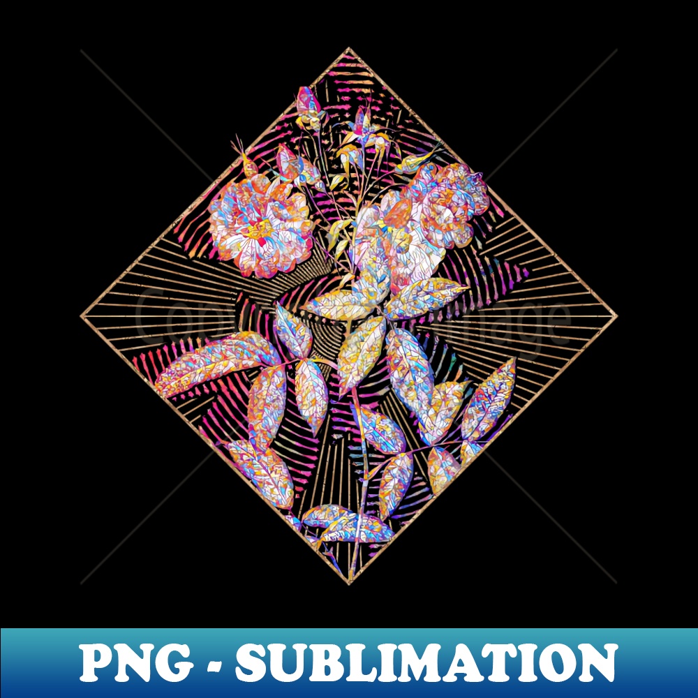 Hudson Rose Floral Rainbow Mosaic - Exclusive Sublimation Digital File