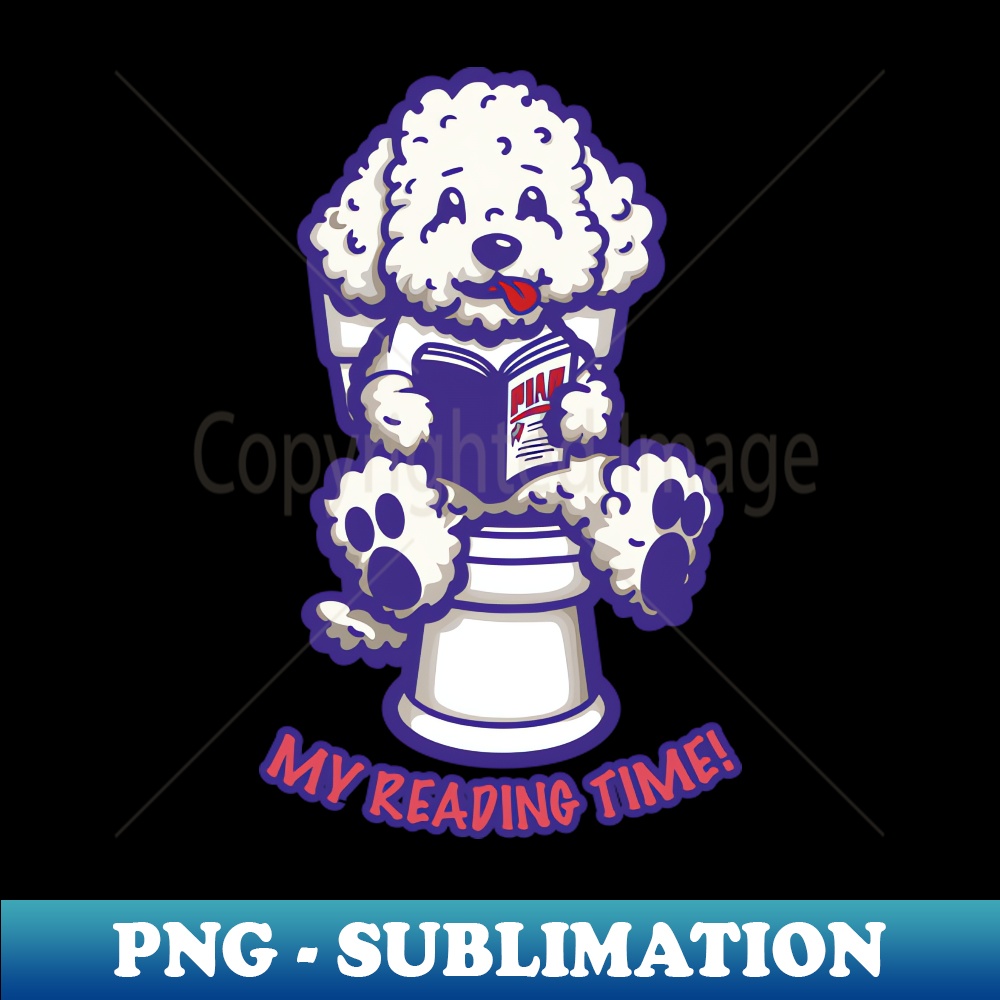 Dog reading on the toilet - Exclusive Sublimation Digital File