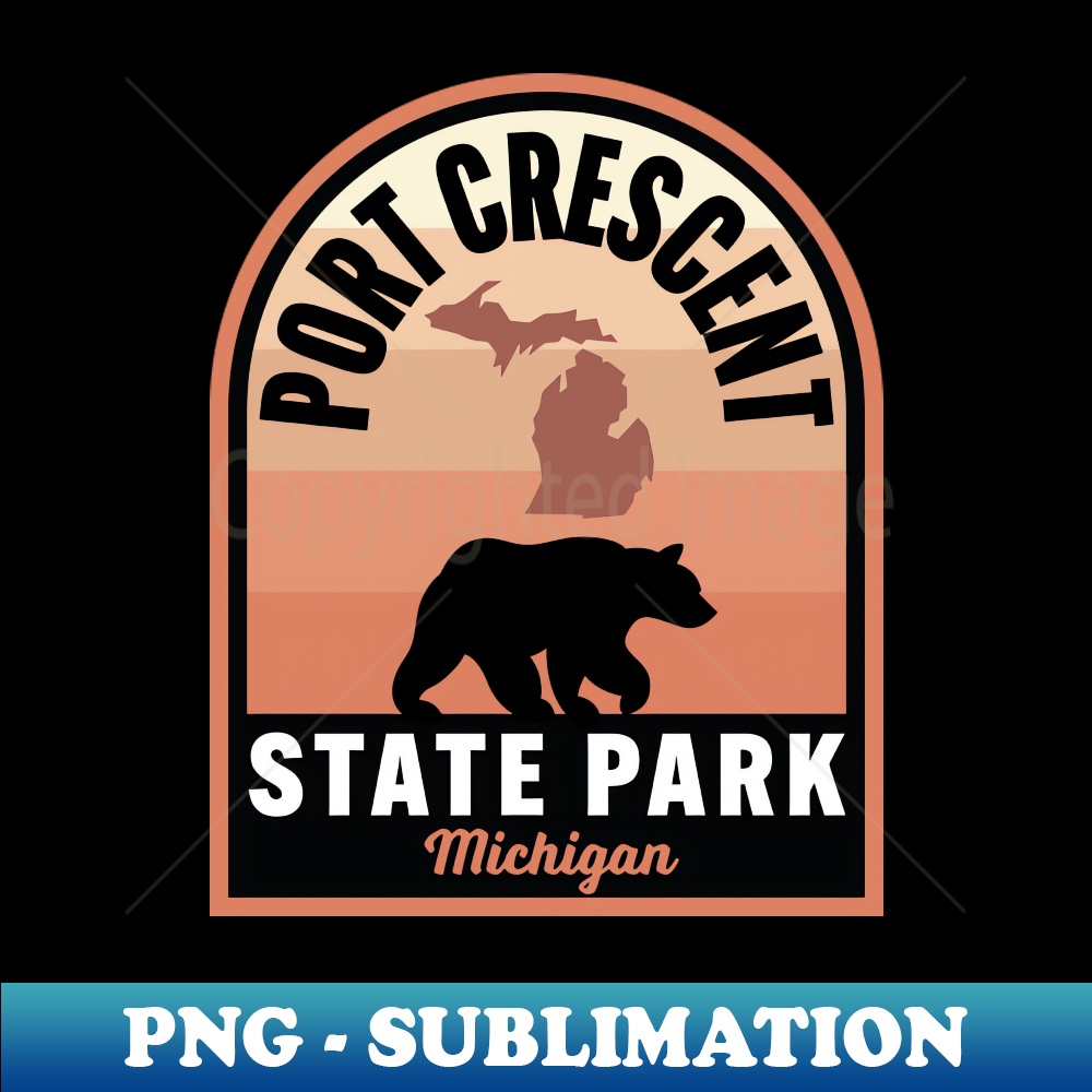 Port Crescent State Park MI Bear - Premium PNG Sublimation File