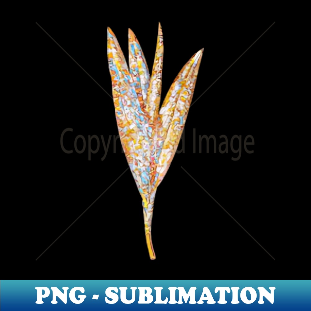 Gold Prism Mosaic Autumn Crocus Botanical Illustration - Elegant Sublimation PNG Download