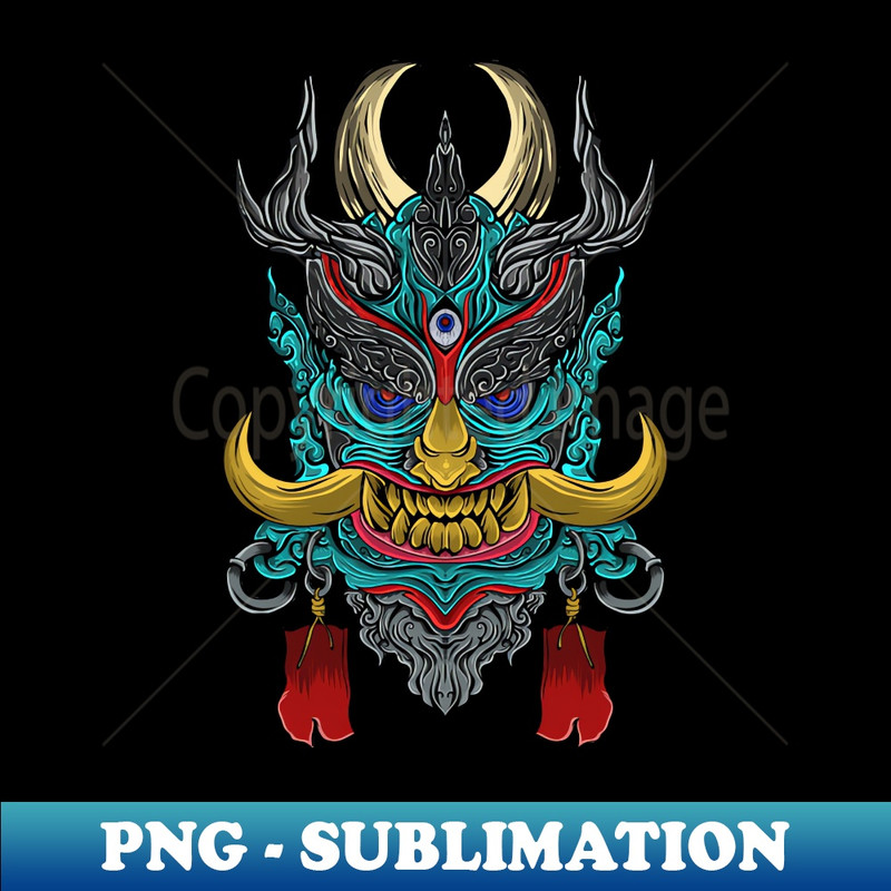 Japanese Oni Mask - High-Resolution PNG Sublimation File