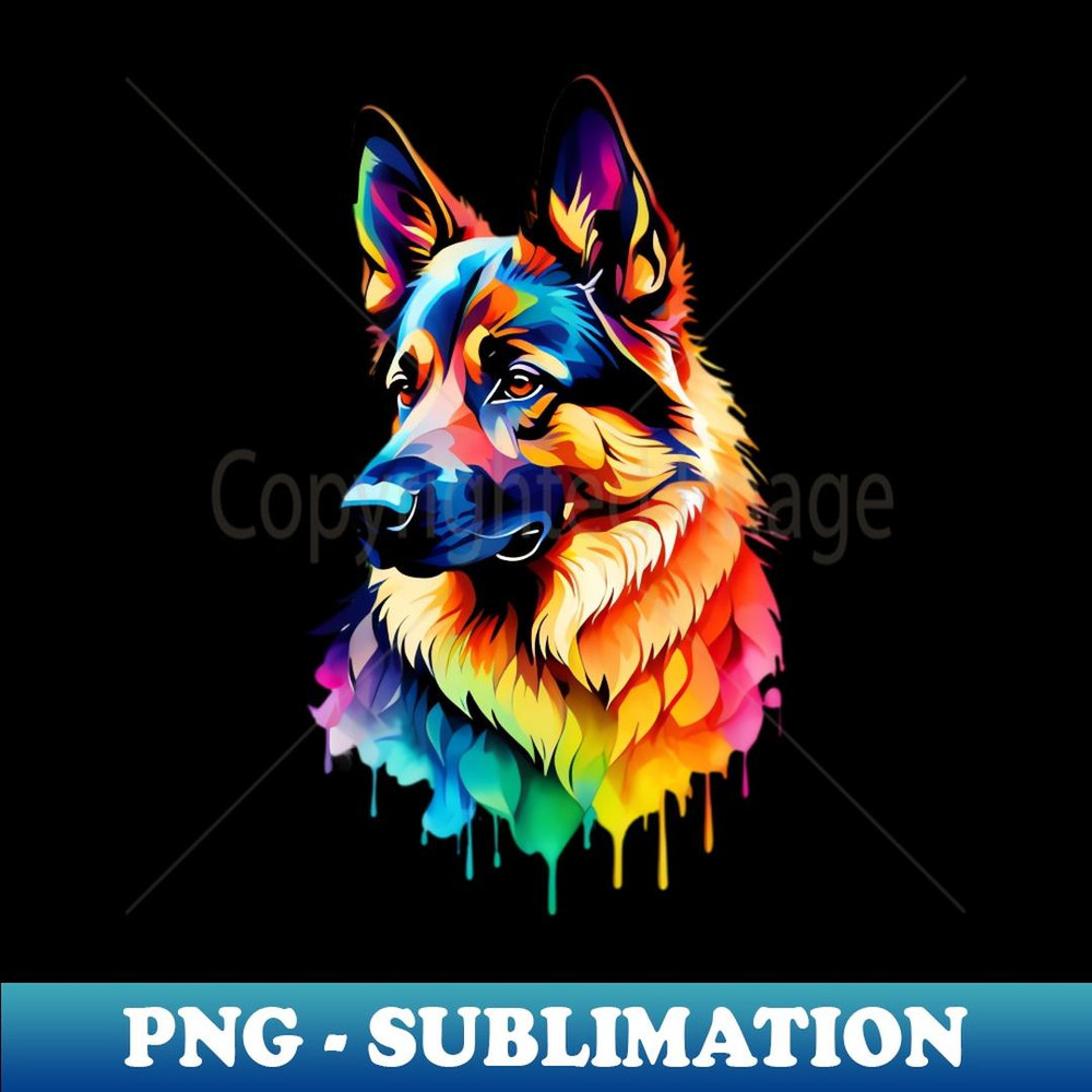 German Shepherd Abstract - High-Quality PNG Sublimation Download