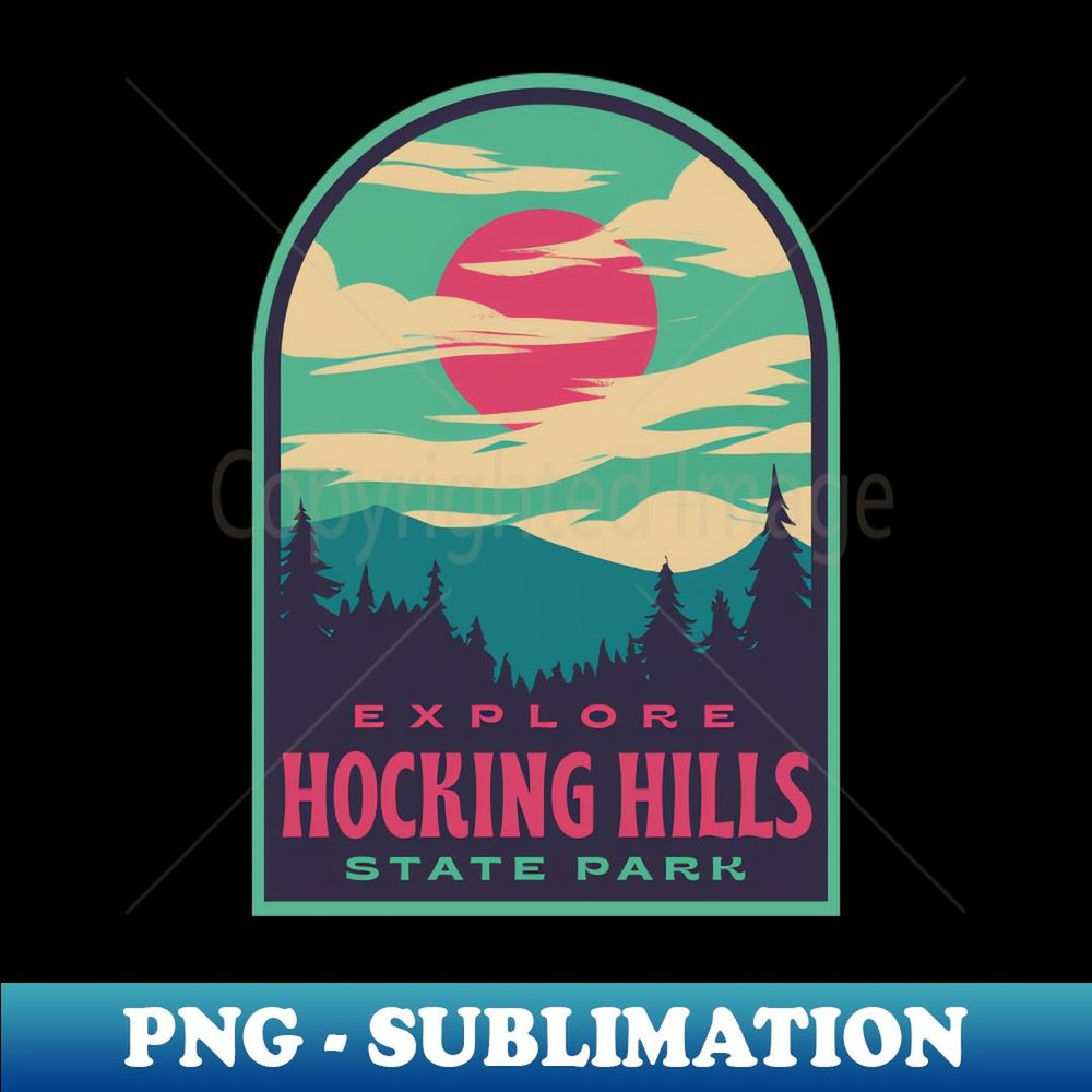 Hocking Hills State Park Retro Sunset - Special Edition Sublimation PNG File