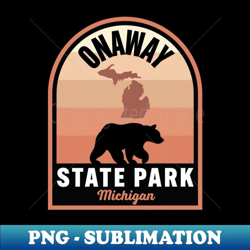 Onaway State Park MI Bear - Decorative Sublimation PNG File