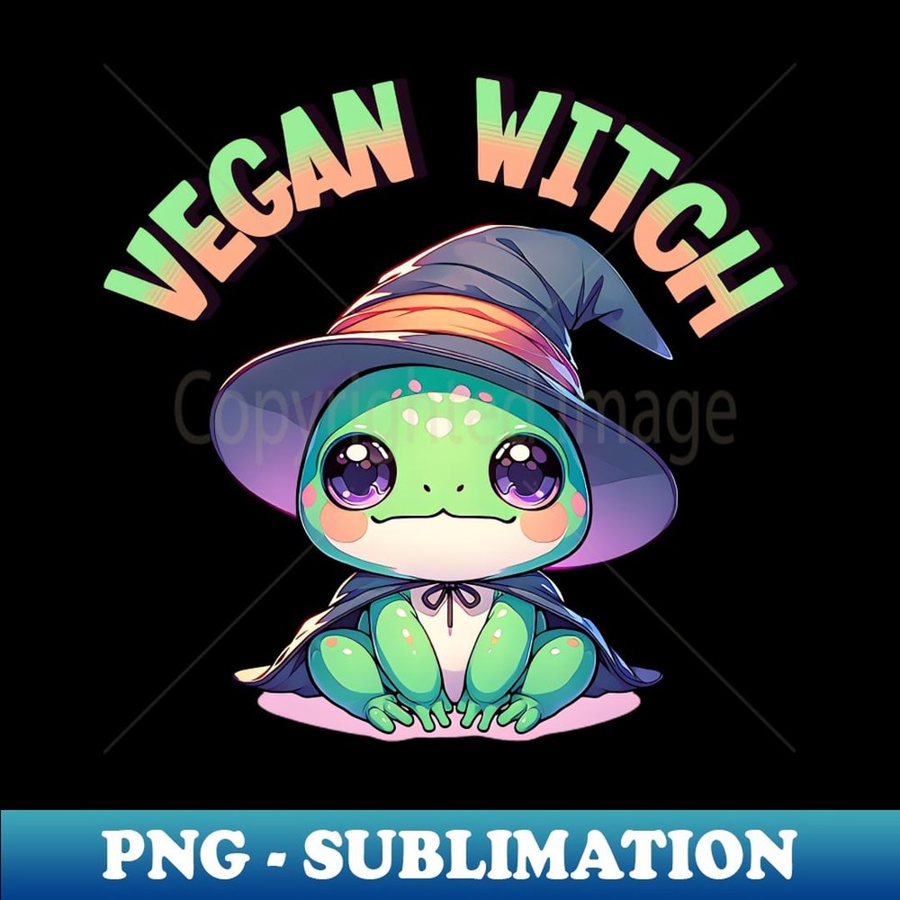 Vegan Witch Frog Cute Kawaii Animal - Exclusive PNG Sublimation Download