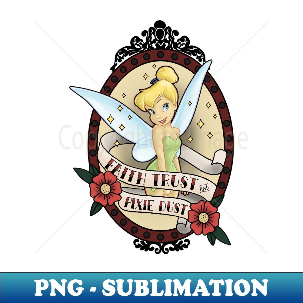 Disney Peter Pan Tinker Bell Faith Trust Pixie Dust Tattoo - High-Quality PNG Sublimation Download