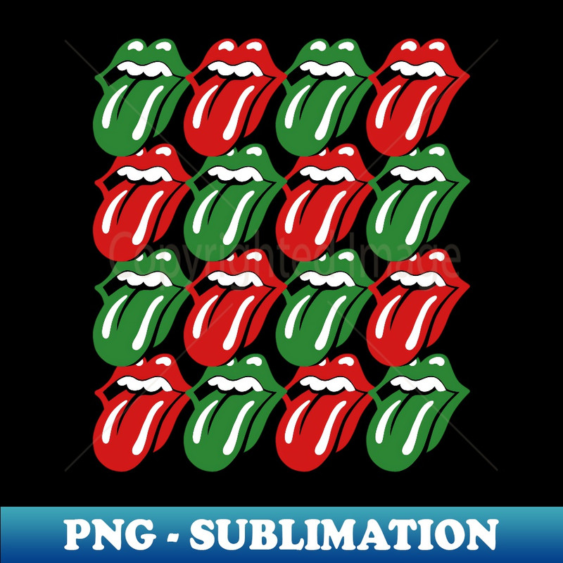 Rolling Stones Holiday Tongue Repeat Logo - Premium Sublimation Digital Download