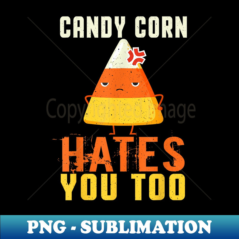 Candy Corn Hate You Quote Halloween - Retro PNG Sublimation Digital Download
