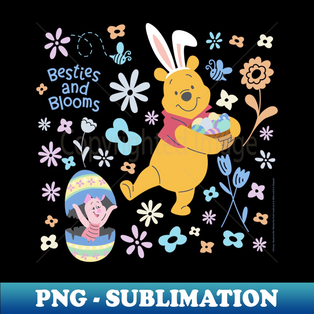 Disney Winnie the Pooh & Piglet Easter Besties and Blooms - Signature Sublimation PNG File