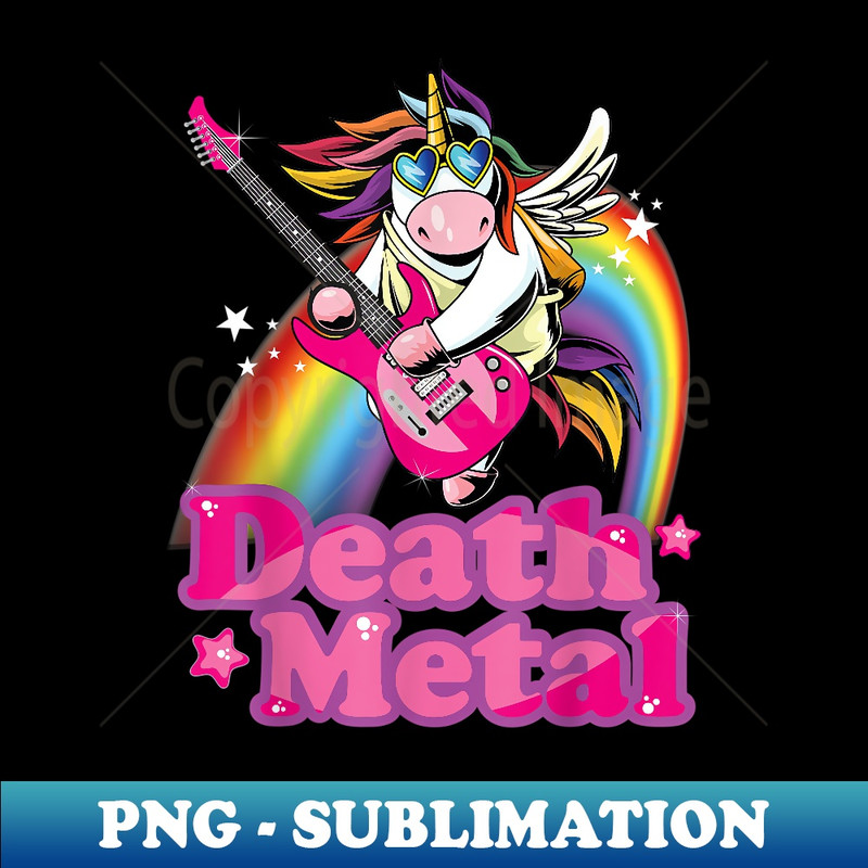 Cute Death Metal Heavy Metal Unicorn - Signature Sublimation PNG File