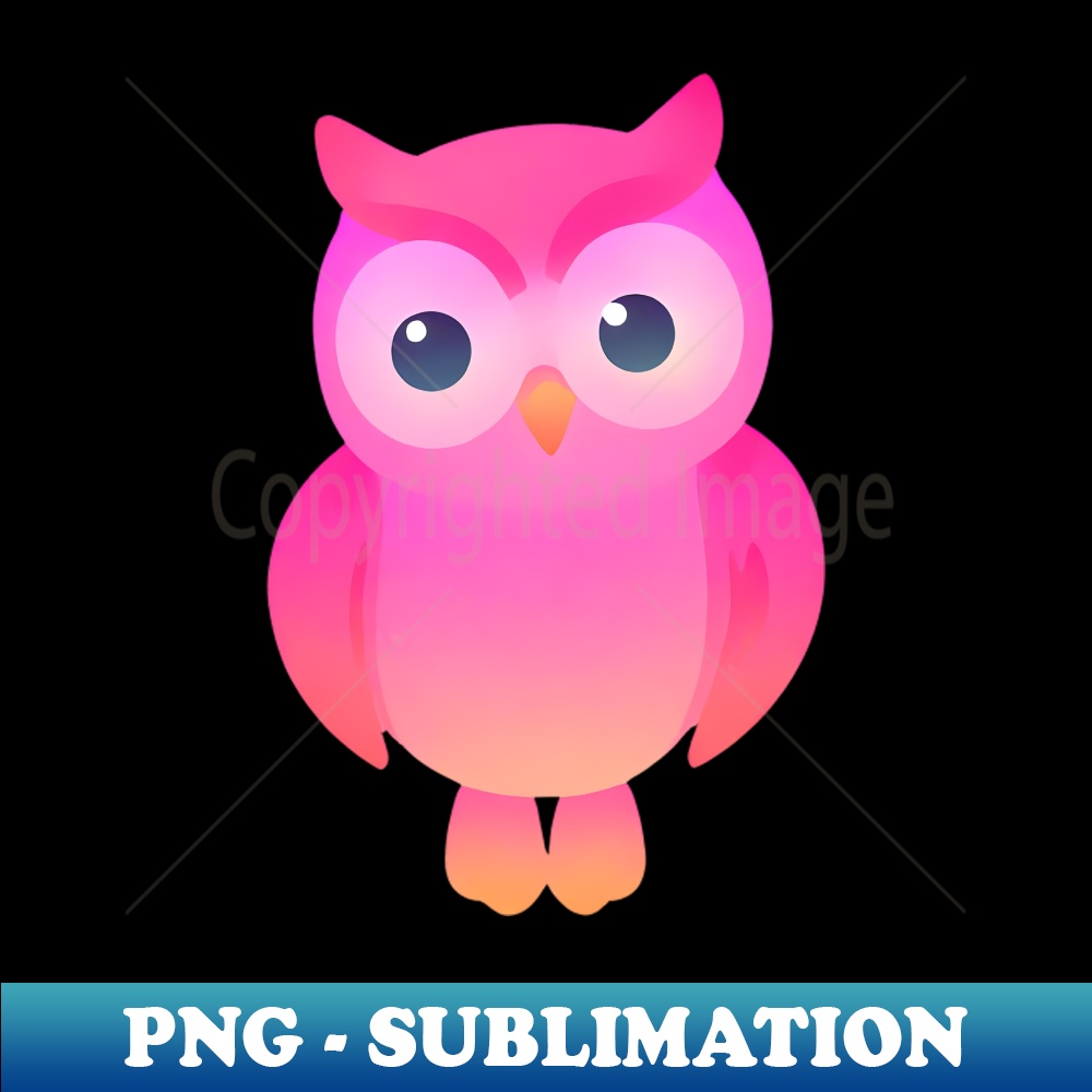 Cute pink owl in a dream! - Artistic Sublimation Digital File