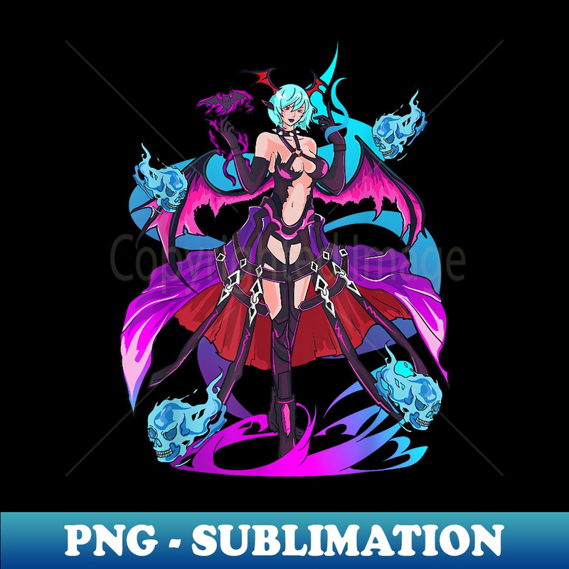 Sexy Anime Devil Ice Skull Halloween Japanese Otaku Erotic - Signature Sublimation PNG File
