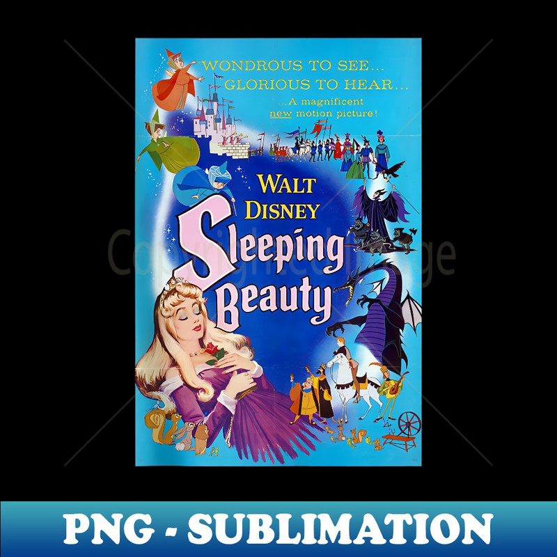 Disney Sleeping Beauty Group Shot Classic Movie - PNG Sublimation Digital Download